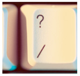 Keyboard key with question mark