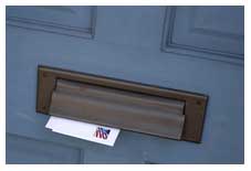 Letter in mail slot